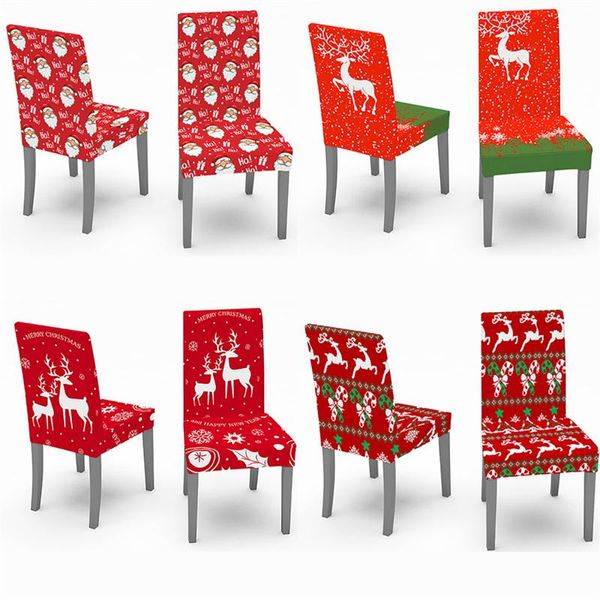 

chair covers 1/2/4/6pc digital printed dining cover christmas theme stretch spandex kitchen home party decor funda silla