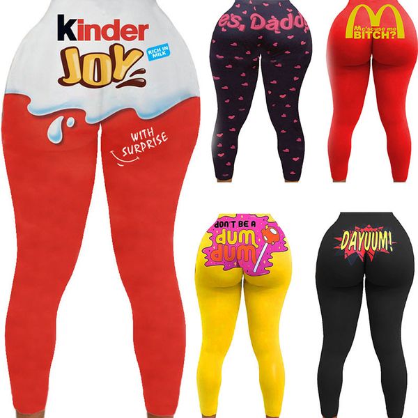 

colorful letter print bodycon leggings women sweatpants winter joggers trousers casual fashion sports pants 68gn, Black;white