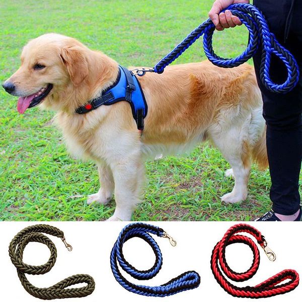

dog collars & leashes strong nylon leash rope for big large lead walking durable samll dogs pet harness collar traction