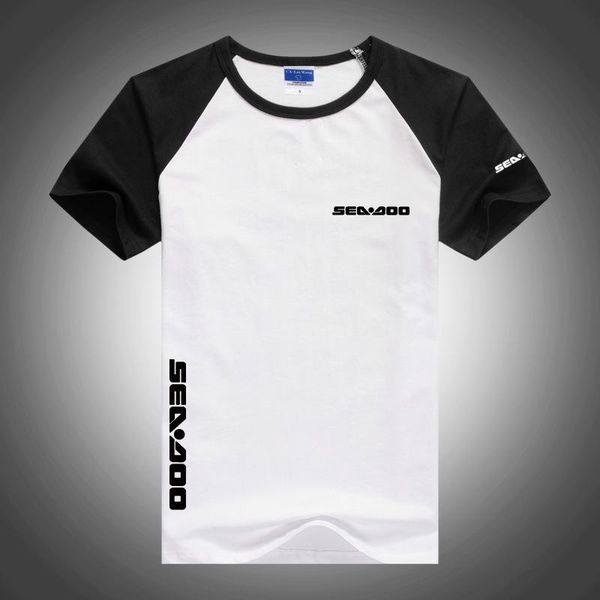 

men's t-shirts summer sea doo seadoo moto print round neck comfortable fit sweatshirts leisure decal t-shirt fashion, White;black