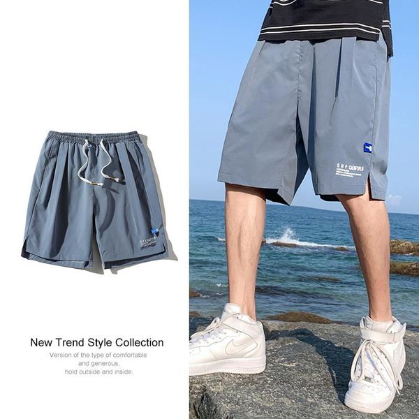 

men's shorts casual printed mens summer loose short pants clothing elastic waist embroidery label fashion homme 4xl, White;black