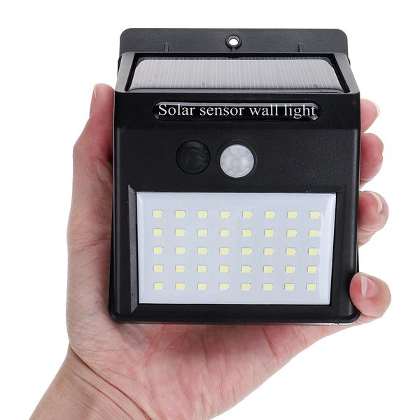

40 led solar power wall light 3 modes pir motion outdoor garden landscape lamp