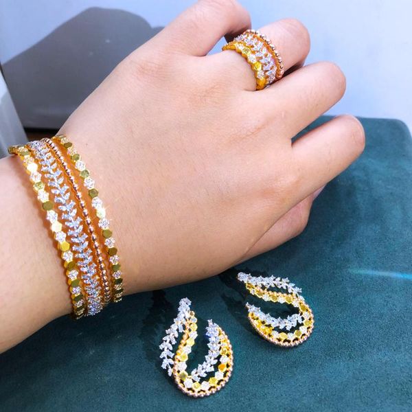 

earrings & necklace missvikki luxury dubai statement bangle ring jewelry sets for noble women bridal wedding party set, Silver