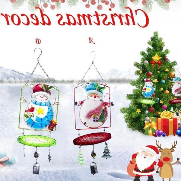 

christmas decorations santa claus ornaments home crafts bells pendant wind chimes snowman xmas party navidad decoration1