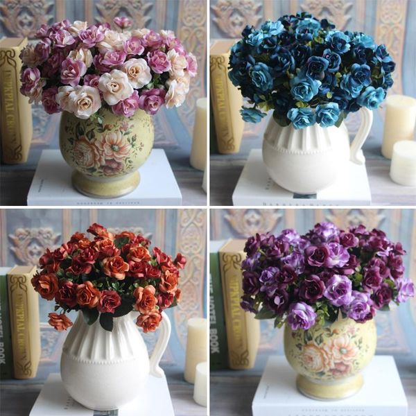 

decorative flowers & wreaths for wedding party bouquet bridal rose aartificial 15pcs handmade silk brooch decor lace flower
