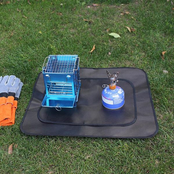

outdoor pads fireproof mat camping cloth picnic barbecue heat insulation pad silicone coating fiberglass fire blanket