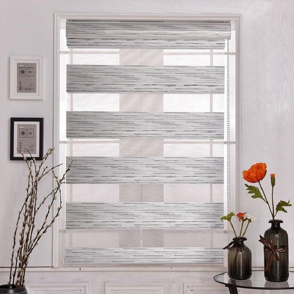 

customized size zebra blinds roller curtain double motorised