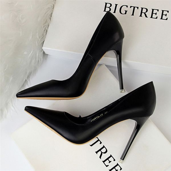 

shoe 2021 french girl high-heeled female stilettos sharp occupancy, Black