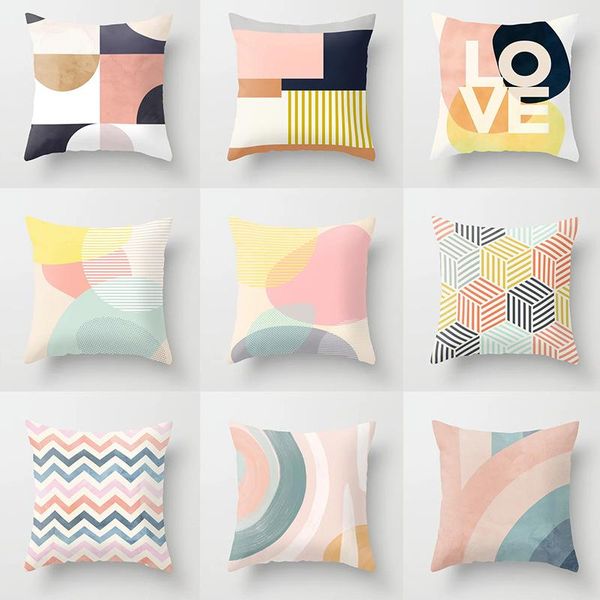 

cushion/decorative pillow covers geometric patterns home decorative square throw farmhouse pillowcase cushion for sofa bedroom car