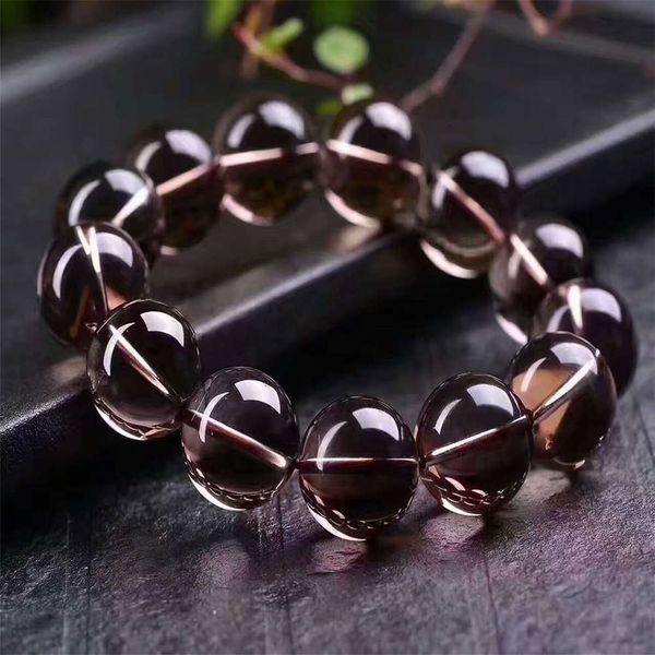 

donghai festival high crystal natural tea 8-20 mm fashion single ring bracelet for men and women, Black