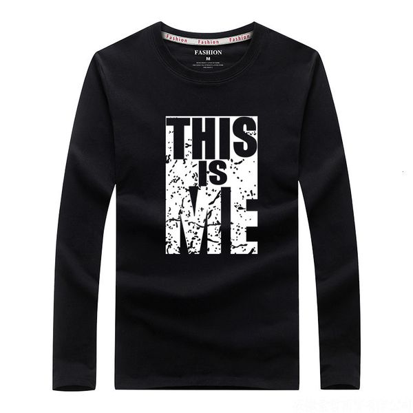

autumn bottoms men's long sleeve t-shirt student trend youth th, Black;white