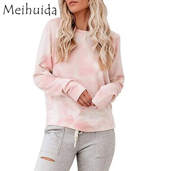 

women's hoodies & sweatshirts women tie-dye print long sleeve classic round neck spring clothing pullover sportswear autumn winter, Black