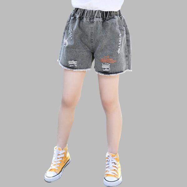 

jeans summer girl letter pattern kids casual style teenage children's clothes 6 8 10 12 14, Blue