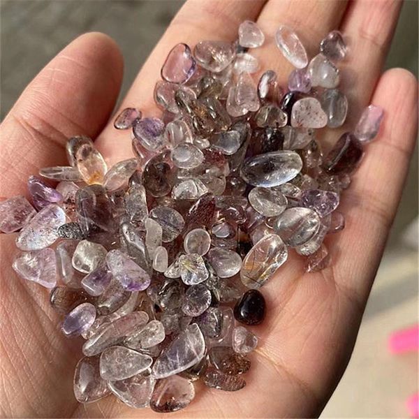 

natural smokey amethyst super seven crystal quartz healing stones tumbles home decor decorative objects & figurines