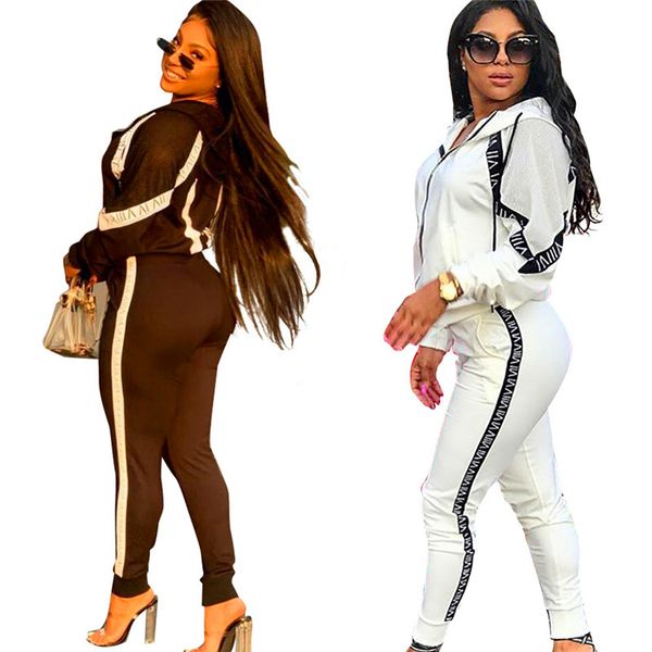 

women's tracksuits women ng sports suit hooded jacket casual tracksuit sport wear black and white s-2xl, Gray