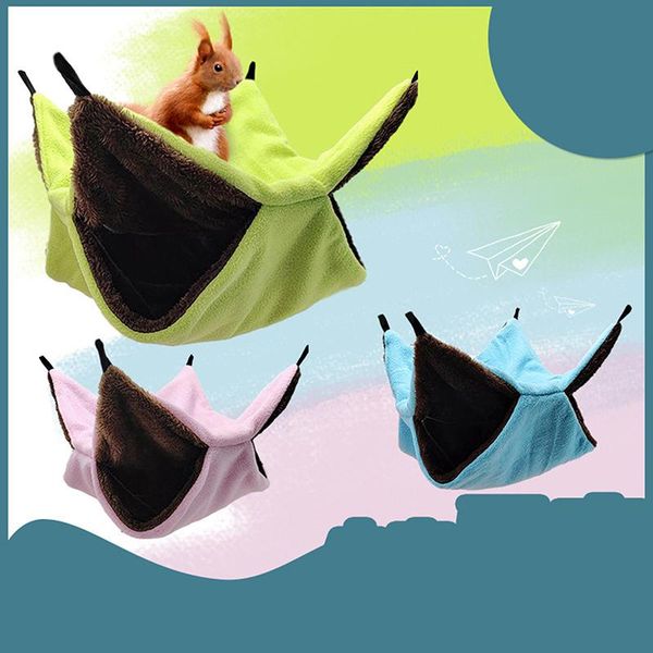 

small animal supplies pet hammock bed double plush soft winter warm hanging nest hamster houses cotton nests pets