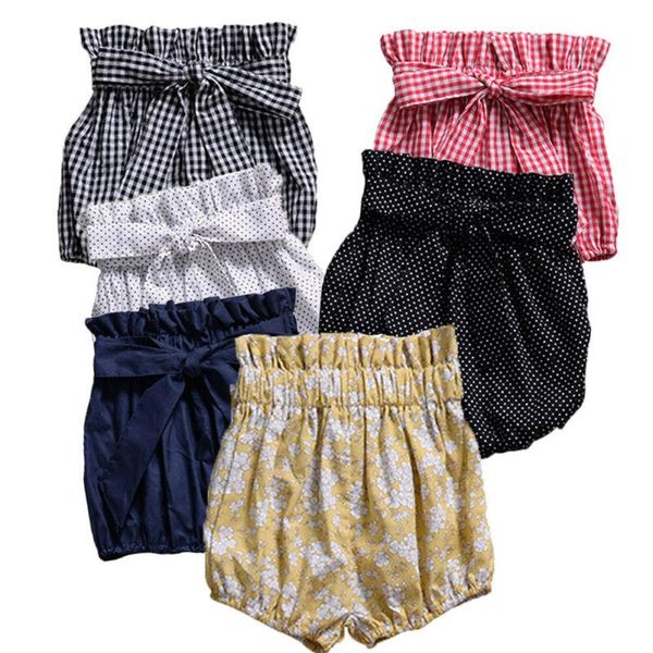 

shorts casual born infant baby kids summer beach short pants girl bowknot floral plaid dot bottoms pp bloomer panties, Black