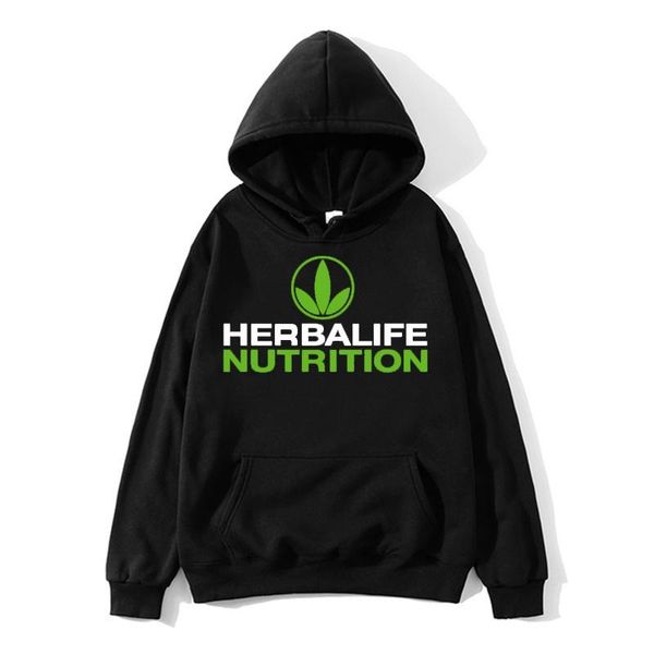 

men's hoodies & sweatshirts herbalife nutrition printed hoodie men women green logo graphic sweatershirt, Black