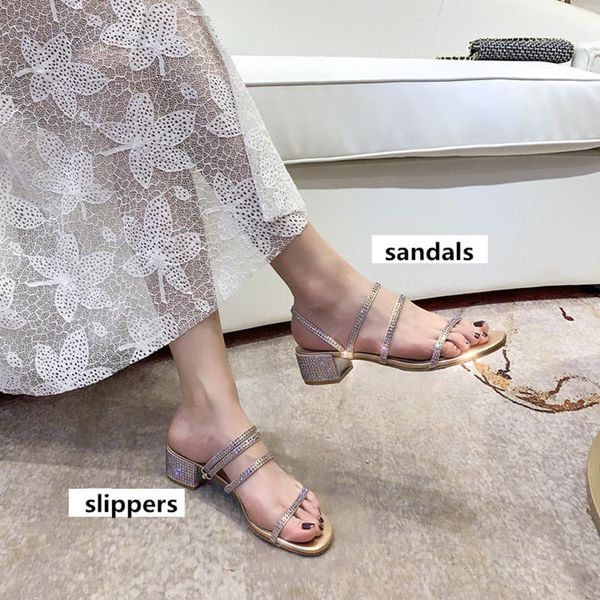 

slippers women casual summer mid flip flops female breathable rhinestone sandals outside shoes girls comfortable high quality, Black