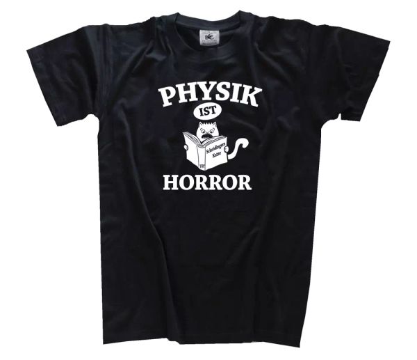 

physics is horror-schrodinger cat t-shirt s-xxxl, White;black