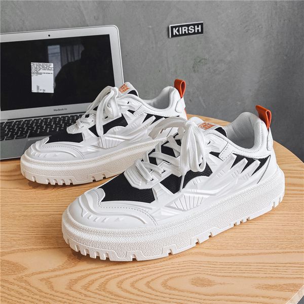 

2021 dripping gum sponge cake women's thick soled mh fashionable casual white sho, Black