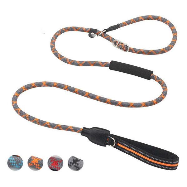 

dog collars & leashes reflective p chain large leash slip collar pet walking lead explosion proof big climbing rope comfortable double handl