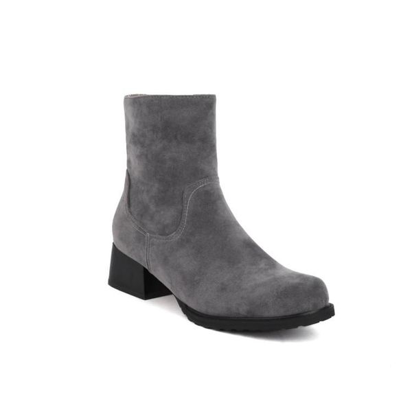 

boots big size square suede women shoes ankle for ladies woman winter, Black