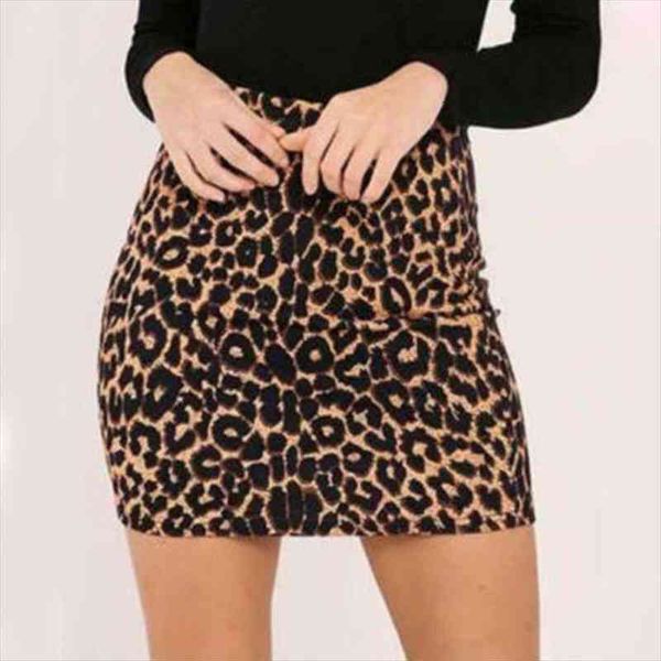 

womens leopard printed skirt high waist pencil bodycon slim fit elastic waist party mini skirt animal print bottoms, Black
