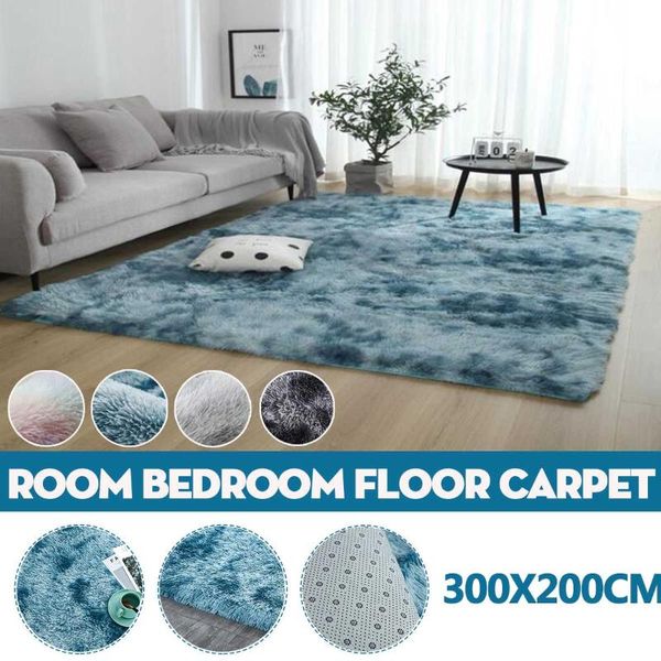 

carpets 300x200cm fluffy soft rug thick bed room tie dyeing velvet carpet for living anti-slip floor kids mat