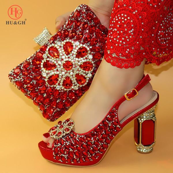 

dress shoes red color italian with matching bags set decorated rhinestone bag and ladies crystals sandals heels, Black