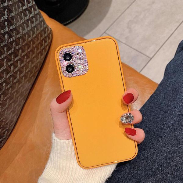 

card holders iphone11promax diamond female models xs applicable matte leather texture luxury apple 12 mobile phone case rhinestone, Brown;gray