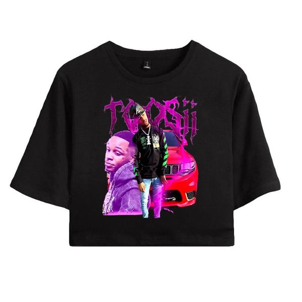 

women's t-shirt toosii2x print autumn spring summer holiday youthful women/girl bare midriff show hilum with short sleeves, White
