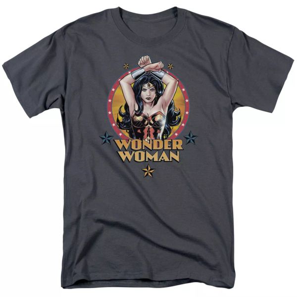 

justice league of america powerful woman t-shirt dc comics sizes s-3x new, White;black