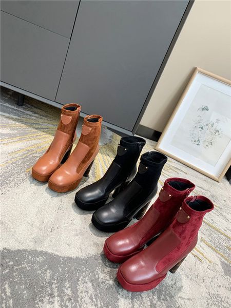 

luxury designed cate boots for women,ladies sole ankle boots chains paltform heels boot winter brand boot, Black