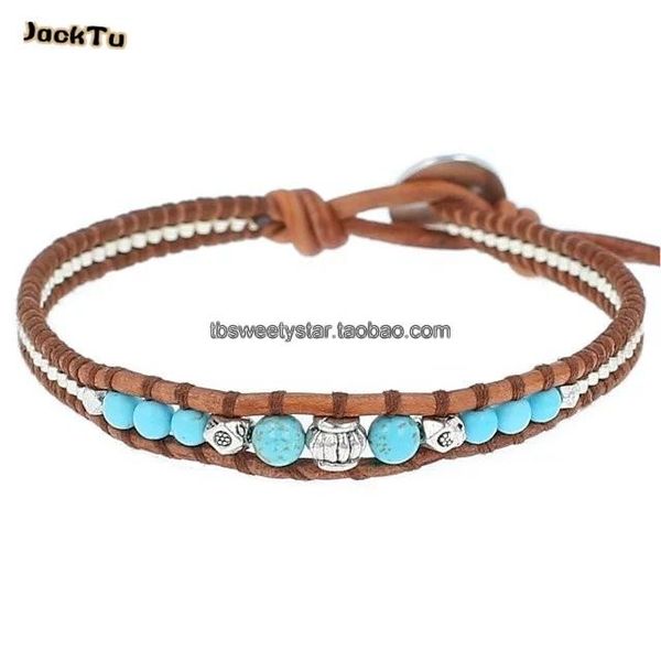 

tennis alloy metal beads mix green style leather bracelet, Golden;silver