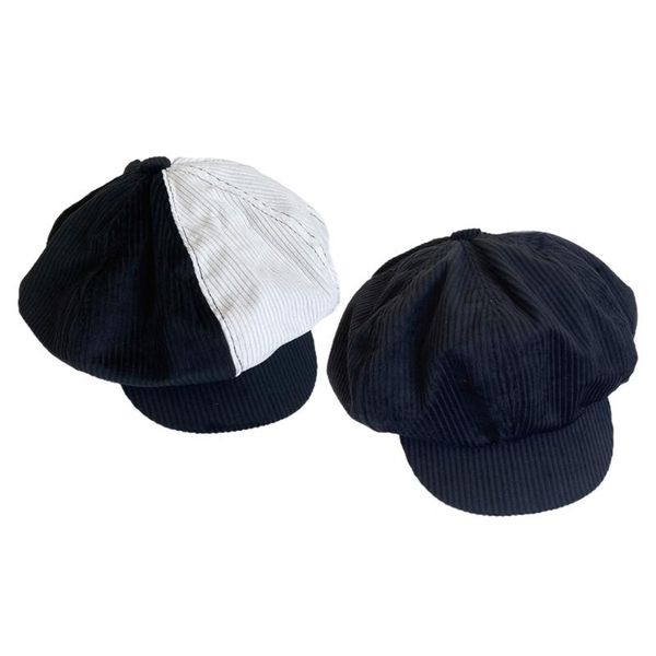 

beanies british retro painter hat short brim corduroy cloud beret fashion artist outdoor leisure octagonal tide wild dxaa