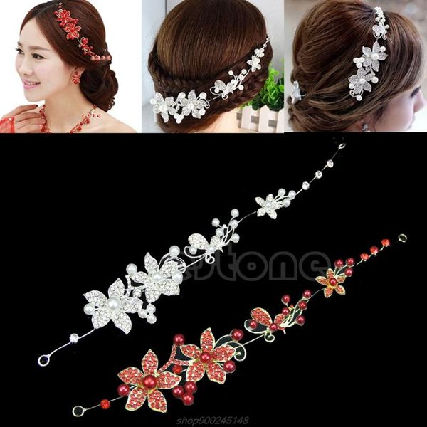 

hair clips & barrettes prom party bridal flower crystal rhinestone headband band tiara clear crown a16 21 dropship, Golden;silver