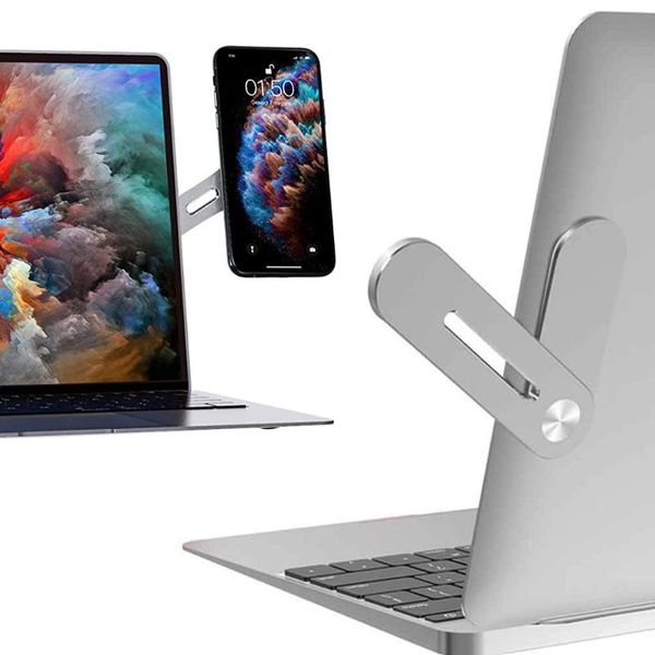

cell phone mounts & holders lapside mount connect bracket dual monitor display clip adjustable aluminum alloy magnetic tablet stand scre