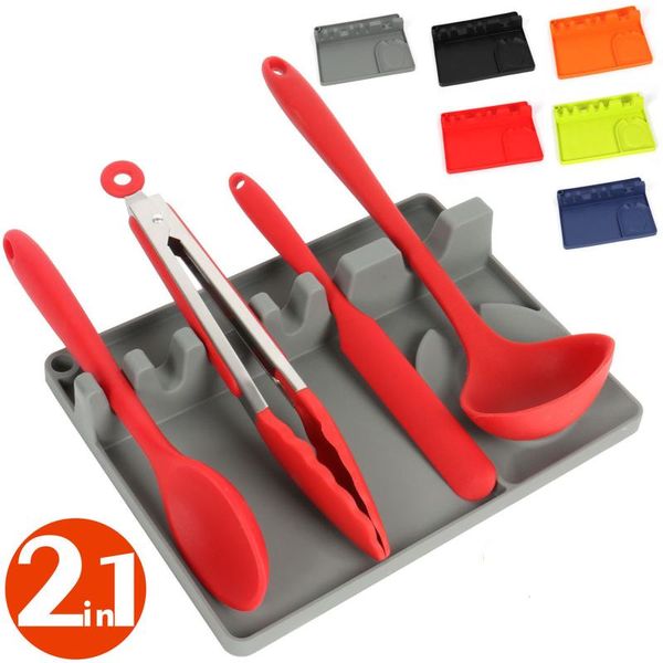 

kitchen accessories spoon rest fork shelf silicone holder storage organizer utensil for convenience cooking tool & organization