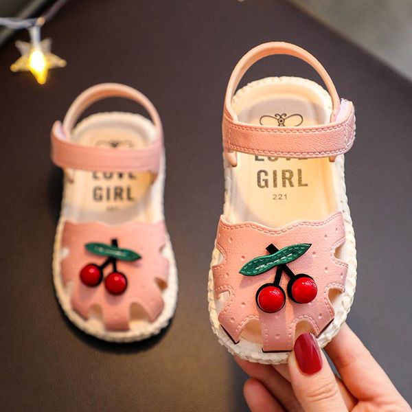 

girls sandals 2021 summer children's fashion soft bottom princess shoes little girl baby wild style, Black;red