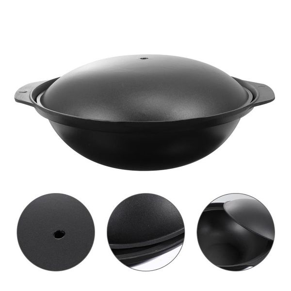 

pans 1 set casserole claypot rice pot bibimbap crock household supply (black)