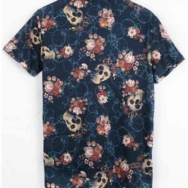 

factory9old skulls fashion t-shirt men's 3d tshirt short new sleeve shirt funny print many skull flowers asia m//xl/xxl, White;black