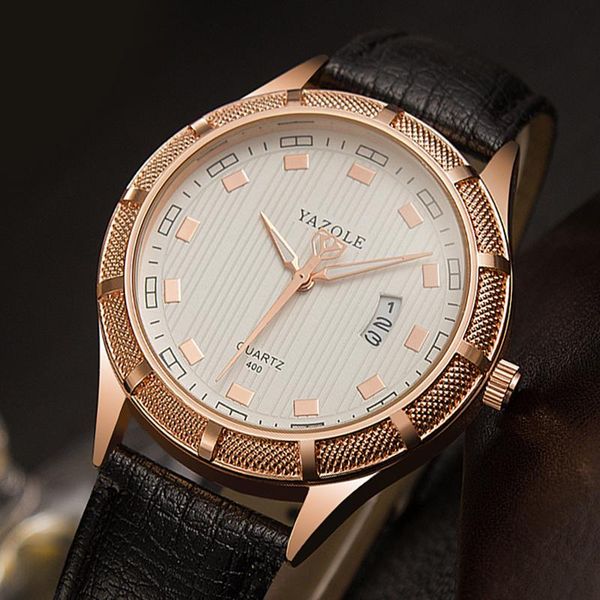 

wristwatches yazole watches 2021 men's watch men luminous auto date clock saat relogio masculino reloj hombre, Slivery;brown