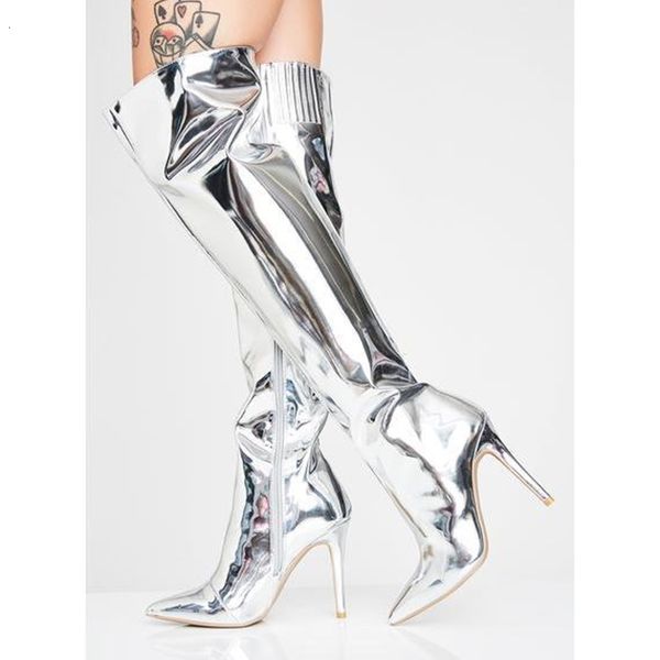 

boots 2021 silver season high code shoes recent fashion women's, Black