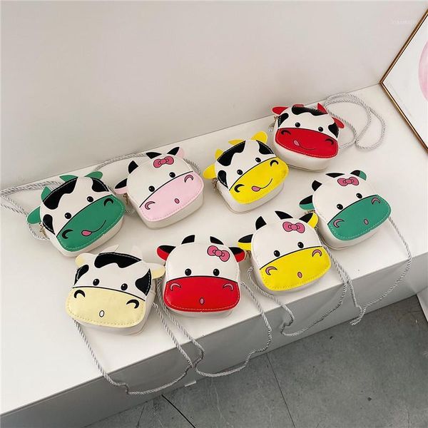 

coin purse children's bag crossbody little girl princess cute cartoon calf pu shoulder, White