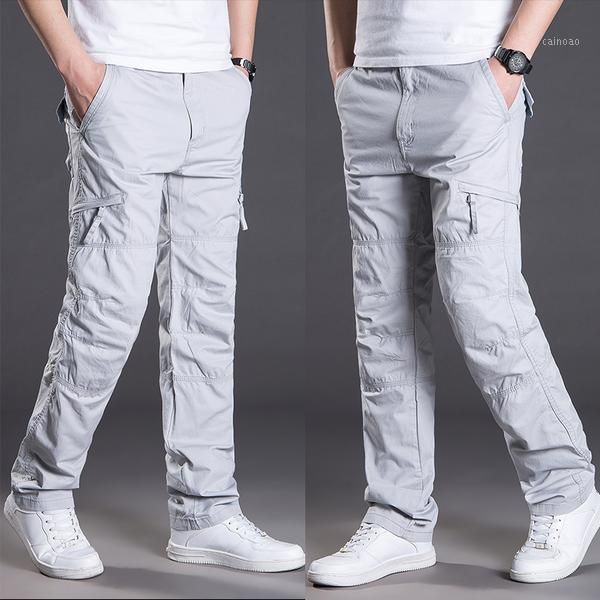 

summer men thin lightweight tactical pant breathable loose casual fashion long trousers male waterproof cargo pants w191 men's, Black