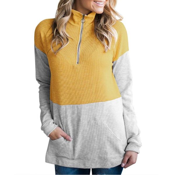 

women's hoodies & sweatshirts female patchwork sweatshirt women 2021 casual long sleeve moletom feminina felpe donna pocket pullovers z, Black