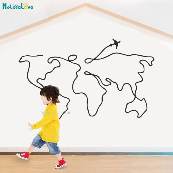 

wall stickers line travel for bedroom decor removable decals creative home art murals design yt5678
