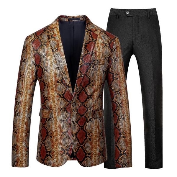 

men's suits & blazers mogu leather wedding slim fit men suit set homme 2 pcs luxury plus size formal dinner groom jacket+pants, White;black