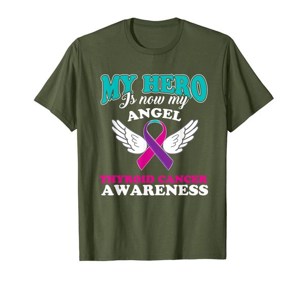 

My hero is now my angel Thyroid Cancer Awareness shirt, Mainly pictures